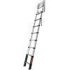 Matisere Echelle télescopique escamotable 9 marches - Hauteur de 2.25 à 2.45m - TEL-72324- Escalier Escamotable