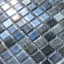 Concept Mosaïque Mosaïque<Emaux de Verre REVIGLASS METAL SILVER DREAM imitation pierre effet métallique