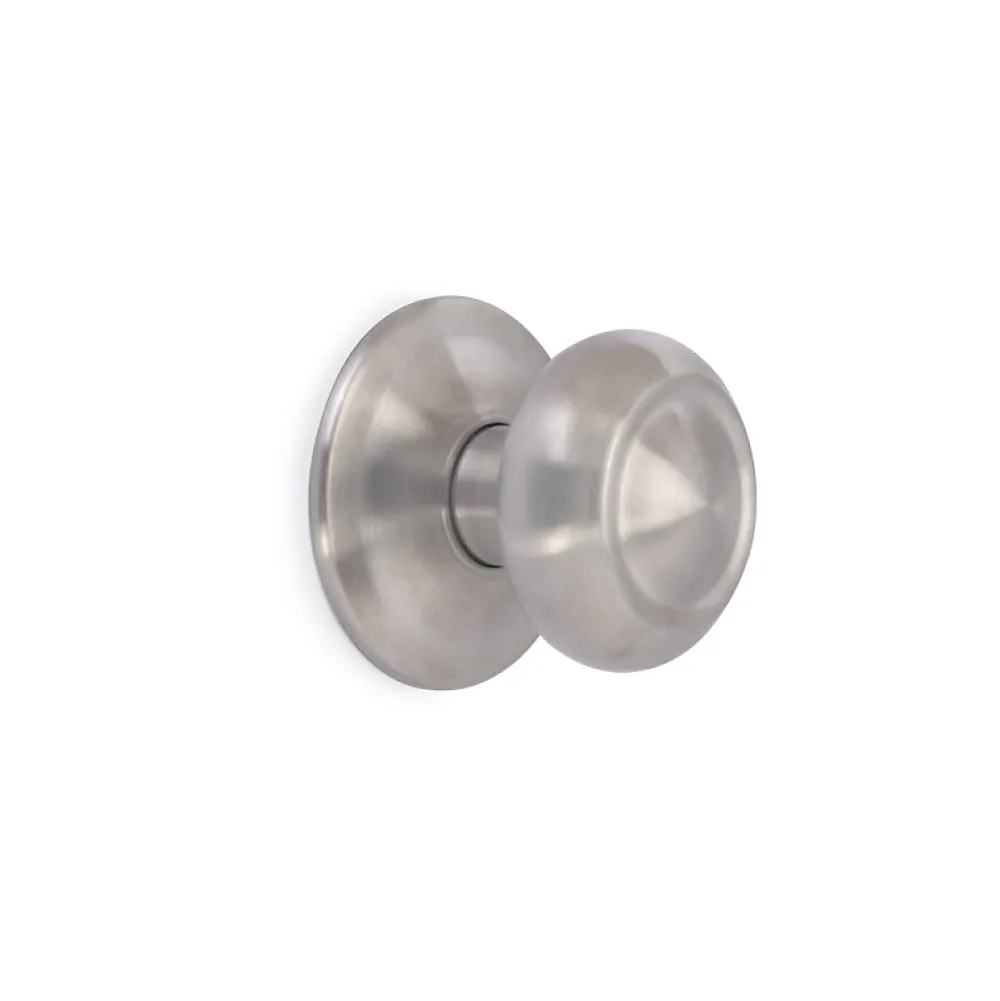 Emuca Poignée De Porte<- Bouton de porte Fedora - Acier inox nickel satine - 70 mm - Pour portes 35 60 mm