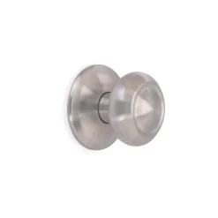 Emuca Poignée De Porte<- Bouton de porte Fedora - Acier inox nickel satine - 70 mm - Pour portes 35 60 mm