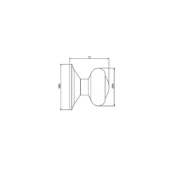 Emuca Poignée De Porte<- Bouton de porte Fedora - Acier inox nickel satine - 70 mm - Pour portes 35 60 mm