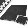 Tectake Ensemble de 24 Dalles Carrées Tapis de sol Sport 24 pièces avec 48 bordures noir- Dalle Pvc Garage