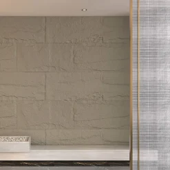 Divina Home Panneau Mural Décoratif<Ensemble de 10 panneaux décoratifs effet pierre 3D, revêtement mural PU 7,2 m², 120x60x3 cm, gris ciment