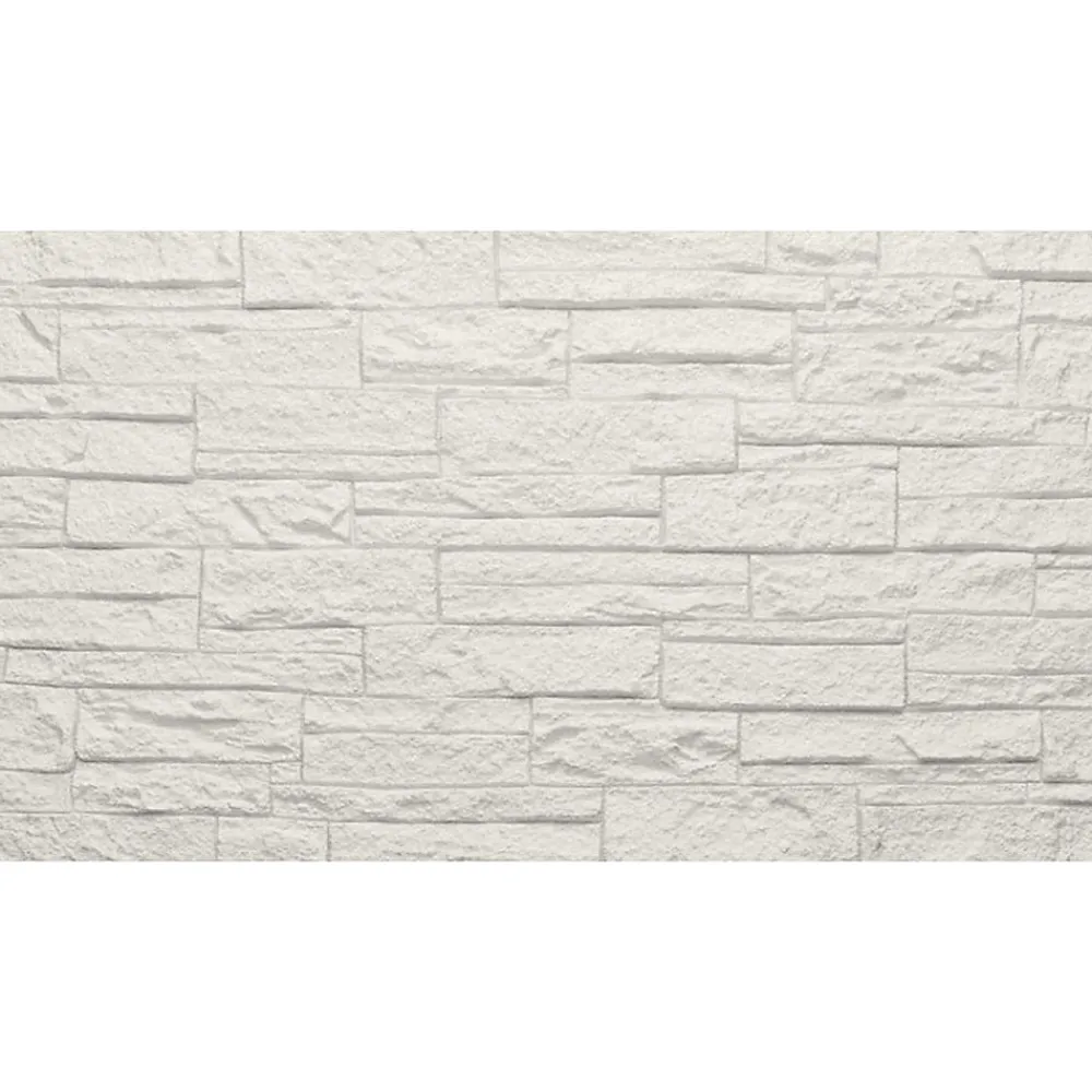 Divina Home Panneau Mural Décoratif<Ensemble de 12 panneaux décoratifs effet brique et pierre 3D, revêtement mural PU 8,6 m² (120x60x2,5 cm), quartzite blanc