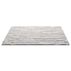 Divina Home Panneau Mural Décoratif<Ensemble de 12 panneaux décoratifs effet brique et pierre 3D, revêtement mural PU 8,6 m² (120x60x2,5 cm), quartzite blanc