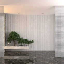 Divina Home Panneau Mural Décoratif<Ensemble de 12 panneaux décoratifs effet pierre grattée 3D, revêtement mural PU 8,6 m², 120x60x2,5 cm, blanc albâtre