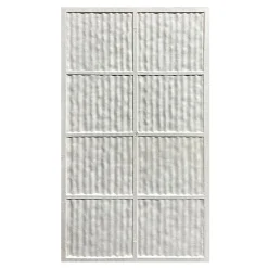 Divina Home Panneau Mural Décoratif<Ensemble de 12 panneaux décoratifs effet pierre grattée 3D, revêtement mural PU 8,6 m², 120x60x2,5 cm, blanc albâtre