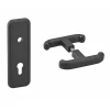 Thirard Ensemble de poignées et plaque de propreté de porte de garage T, carré 8mm, noir -- Accessoire Pour Porte De Garage