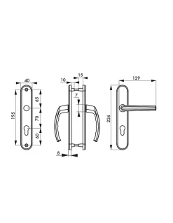 Thirard Poignée De Porte<Ensemble de poignées pour porte d'entrée Sultane trou de cylindre, carré 7mm, entr'axes 195mm, blanc -
