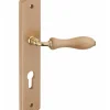 Thirard Ensemble de poignées pour porte d'entrée Themis trou de cylindre, carré 7mm, entr'axes 195mm, bois brut -- Poignée De Porte