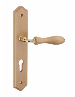 Thirard Ensemble de poignées pour porte d'entrée Themis trou de cylindre, carré 7mm, entr'axes 195mm, bois brut -- Poignée De Porte