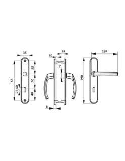 Thirard Ensemble de poignées pour porte de chambre Sultane trou de clé, carré 7mm, entr'axes 165mm, blanc -- Poignée De Porte