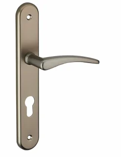 Thirard Poignée De Porte<Ensemble de poignées pour porte d'entrée Vesta trou de cylindre, carré 7mm, entr'axes 195mm, nickelé satiné -