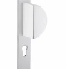 Thirard Ensemble de poignées pour porte d'entrée palière Crecy trou de cylindre, carré 7mm, entr'axes 195mm, anodisé argent -- Poignée De Porte