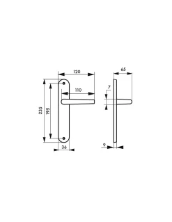 Thirard Poignée De Porte<Ensemble de poignées pour porte intérieure Hebe sans trou, carré 7mm, entr'axes 195mm, laqué blanc -