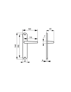 Thirard Poignée De Porte<Ensemble de poignées pour porte intérieure Dionysos sans trou, carré 7mm, entr'axes 195mm, laitonné -