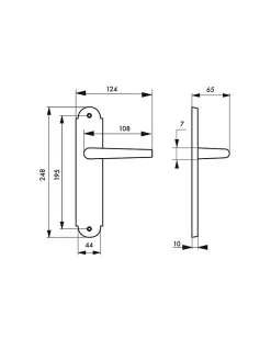 Thirard Poignée De Porte<Ensemble de poignées pour porte intérieure Arthemis sans trou, carré 7mm, entr'axes 195mm, laiton patiné -