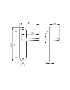 Thirard Poignée De Porte<Ensemble de poignées pour porte intérieure Arthemis sans trou, carré 7mm, entr'axes 195mm, laiton patiné -