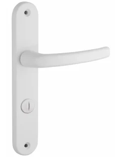 Thirard Ensemble de poignées pour salle de bain et toilette Sultane à condamnation, carré 7mm, entr'axes 195mm, blanc -- Poignée De Porte