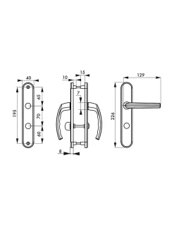 Thirard Ensemble de poignées pour salle de bain et toilette Sultane à condamnation, carré 7mm, entr'axes 195mm, blanc -- Poignée De Porte