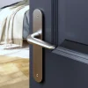 GoodHome Poignée De Porte<Ensemble poignée sur plaque Droit Mehaban effet nickel satin gris L.120mm x l.40mm entraxe 195mm