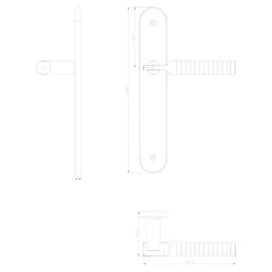 GoodHome Poignée De Porte<Ensemble poignée sur plaque rond gris chromé L.133 x l.40mm