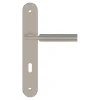 GoodHome Poignée De Porte<Ensemble poignée sur plaque rond Esles aluminium L.243 x l.40mm entraxe 195mm