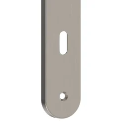 GoodHome Poignée De Porte<Ensemble poignée sur plaque rond Esles aluminium L.243 x l.40mm entraxe 195mm