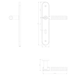 GoodHome Poignée De Porte<Ensemble poignée sur plaque rond Esles aluminium L.243 x l.40mm entraxe 195mm