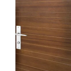 Poignée De Porte<Ensemble poignée sur plaque rectangulaire à condamnation Colan effet argenté satin gris L.106mm x l.39.8mm entraxe 165mm