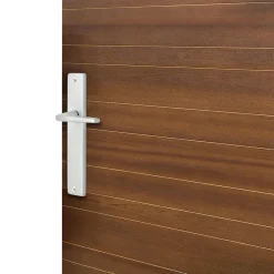 Poignée De Porte<Ensemble poignée sur plaque rectangulaire Colan effet argenté satin gris L.106mm x l.39.8mm entraxe 195mm