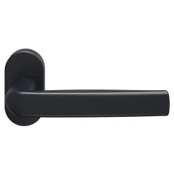 GoodHome Poignée De Porte Extérieure<Ensemble poignée sur rosace Sel scroll à visser Primel mat gris anthracite