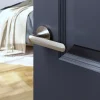 GoodHome Poignée De Porte<Ensemble poignée sur rosace rond à visser Garlan effet nickel satin gris Ø50mm
