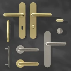 GoodHome Poignée De Porte<Ensemble poignée sur rosace rond à visser Garlan effet nickel satin gris Ø50mm