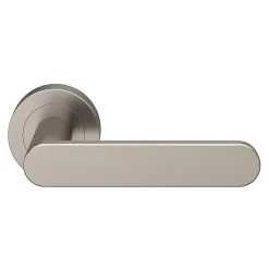 GoodHome Ensemble poignée sur rosace rond à visser Minzh effet nickel satin gris Ø50mm- Poignée De Porte