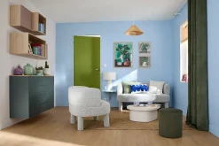 GoodHome Ensemble poignée sur rosace rond à visser Minzh effet nickel satin gris Ø50mm- Poignée De Porte