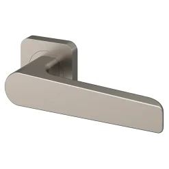 GoodHome Poignée De Porte<Ensemble poignée sur rosace rond à visser Kerver effet nickel satin gris Ø52.5mm