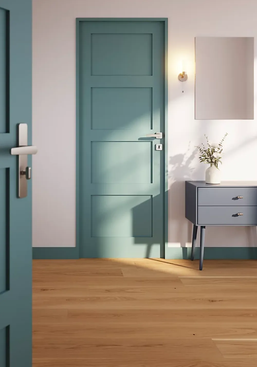 GoodHome Poignée De Porte<Ensemble poignée sur rosace rond à visser Kerver effet nickel satin gris Ø52.5mm