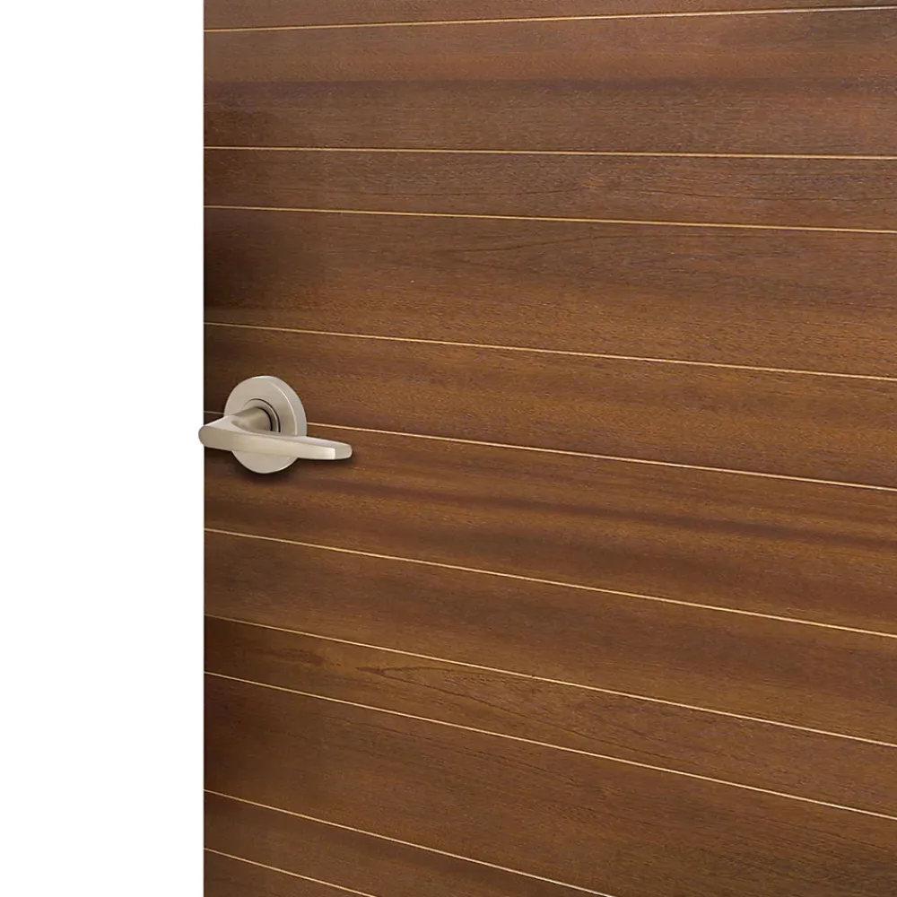 Ensemble poignée sur rosace rond à pousser Colan aluminium argent Ø52mm- Poignée De Porte