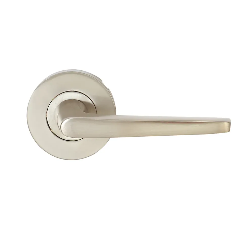 Ensemble poignée sur rosace rond à pousser Colan aluminium argent Ø52mm- Poignée De Porte