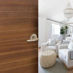 Ensemble poignée sur rosace rond à pousser Colan aluminium argent Ø52mm- Poignée De Porte