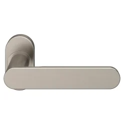GoodHome Ensemble poignée sur rosace à visser Minzh effet nickel satin gris Ø63mm- Poignée De Porte Extérieure