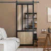 Porte Coulissante<Ensemble porte coulissante noire Mykado 3 vitrages transparents et système de rail