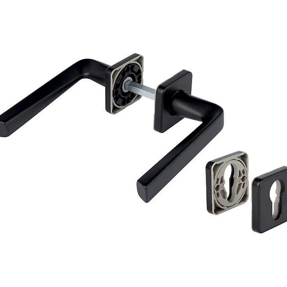 Vachette Poignée De Porte<Ensemble sur rosace - Kaza - - Clé I - Noir