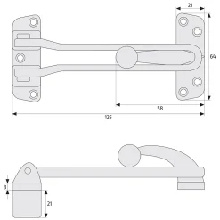 Abus Entrebailleur de porte SPN110-22 nickelé mat- Accesoire Pour Volet