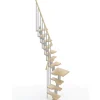 Matisere Escalier 1 quart tournant 9 marches - Hauteur à franchir de 2.01 à 2.37m - Largeur 61cm - Couleur naturel et blanc -- Escalier Quart Tournant