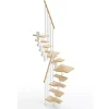 Matisere Escalier 2 quart tournant 13 marches - Hauteur à franchir de 2.81 à 3.33m - Largeur 61cm - Couleur naturel et blanc -- Escalier Quart Tournant