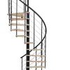 Matisere Escalier Quart Tournant<Escalier colimaçon 10 marches - Hauteur à franchir 1.95 à 2.35m - Structure noire et marche hêtre - Diamètre 100cm - VENE100/NH-10