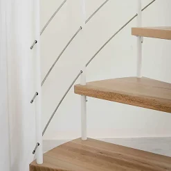 Matisere Escalier Quart Tournant<Escalier colimaçon 10 marches - Hauteur à franchir 1.95 à 2.35m - Structure noire et marche hêtre - Diamètre 100cm - VENE100/NH-10