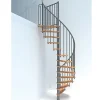 Matisere Escalier Colimaçon<Escalier colimaçon 9 marches - Hauteur à franchir 1.71 à 2.12m - Diamètre 120cm - Structure grise et marche hêtre - BERL120-GH-9